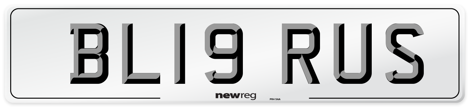 BL19 RUS Number Plate from New Reg